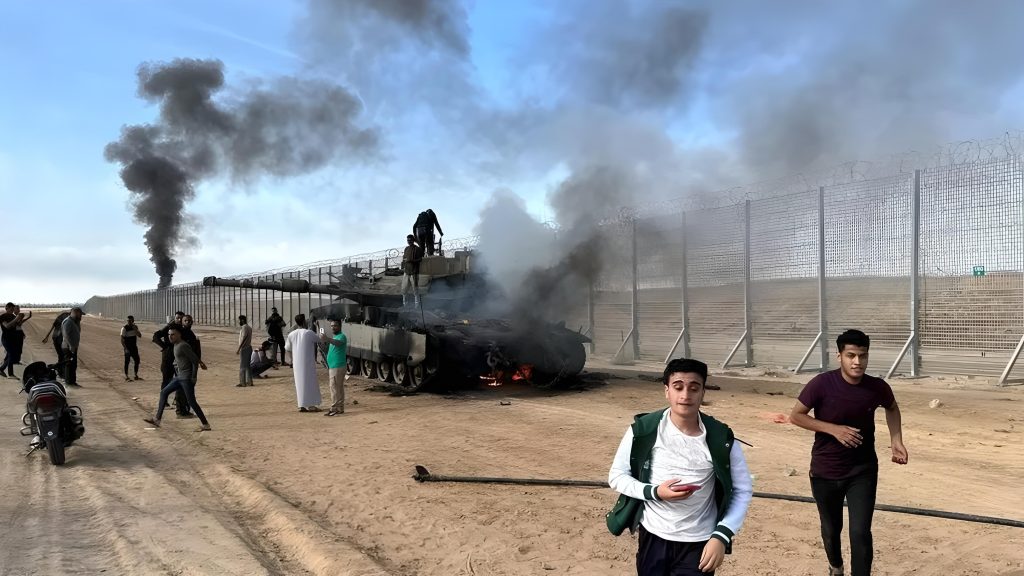 Alrededores de la Franja de Gaza tras los ataques de Hamás del 7 de octubre de 2023.