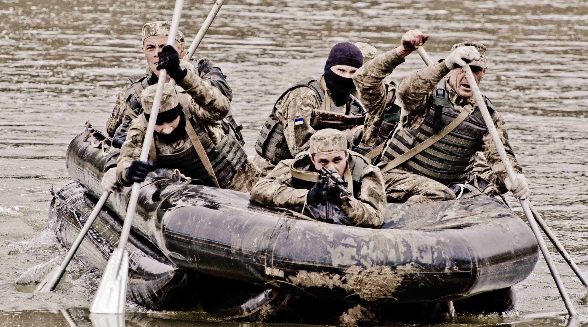 Marines ucranianos durante un entrenamiento, 2016.