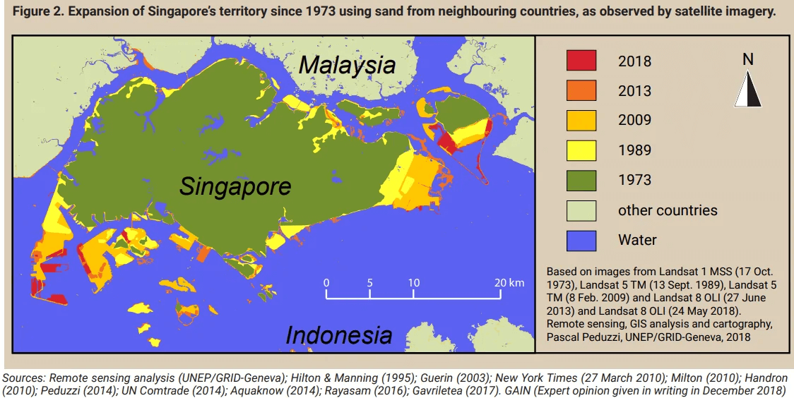 Expansión territorial de Singapur.