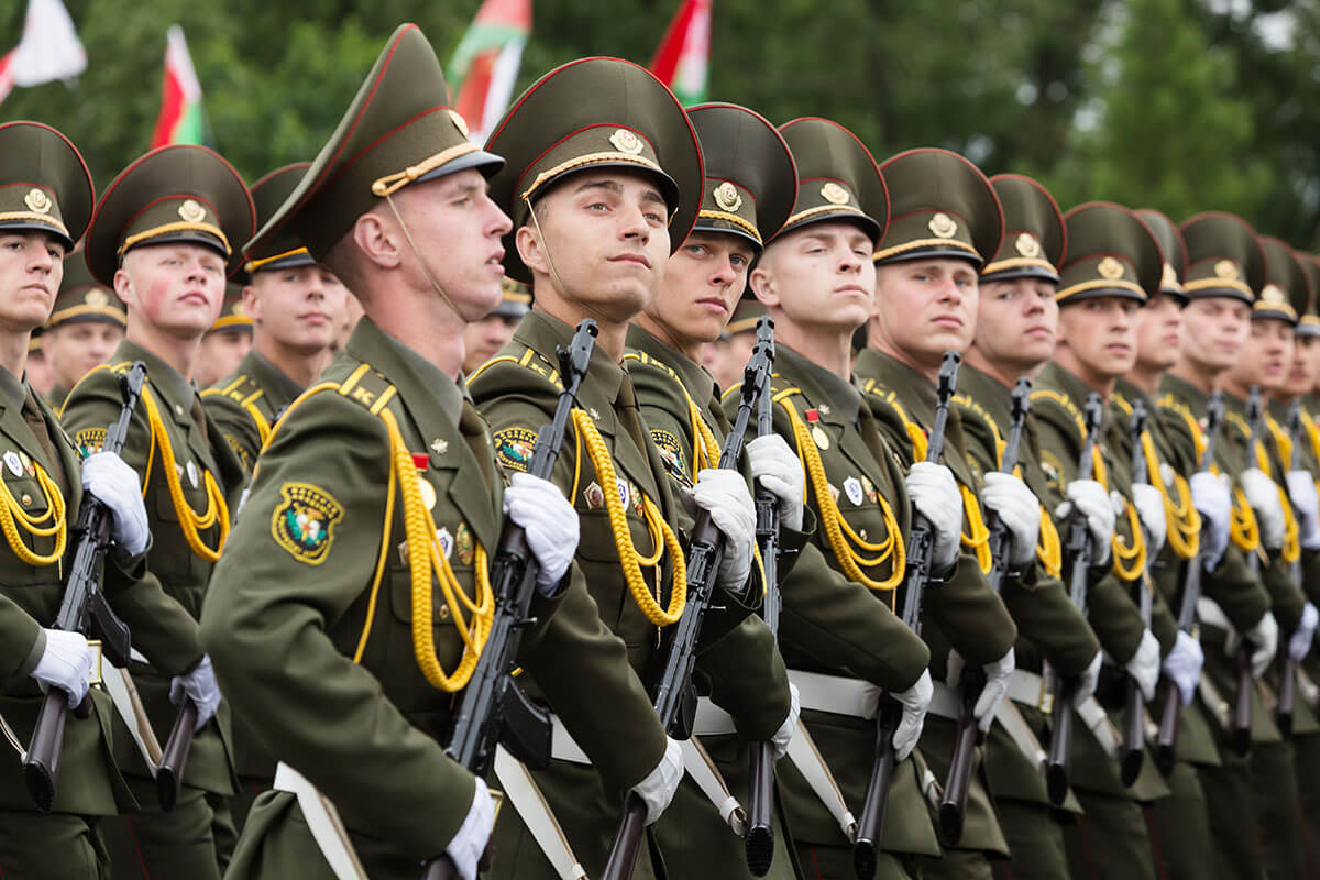 Parade on the occasion of Independence Day of Belarus with the participation of Russian soldiers.