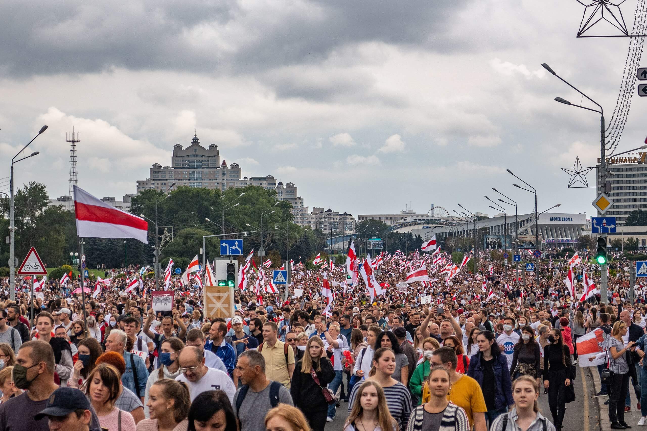"March of unity". Protest rally against Lukashenko, 6 September 2020. Minsk, Belarus.
