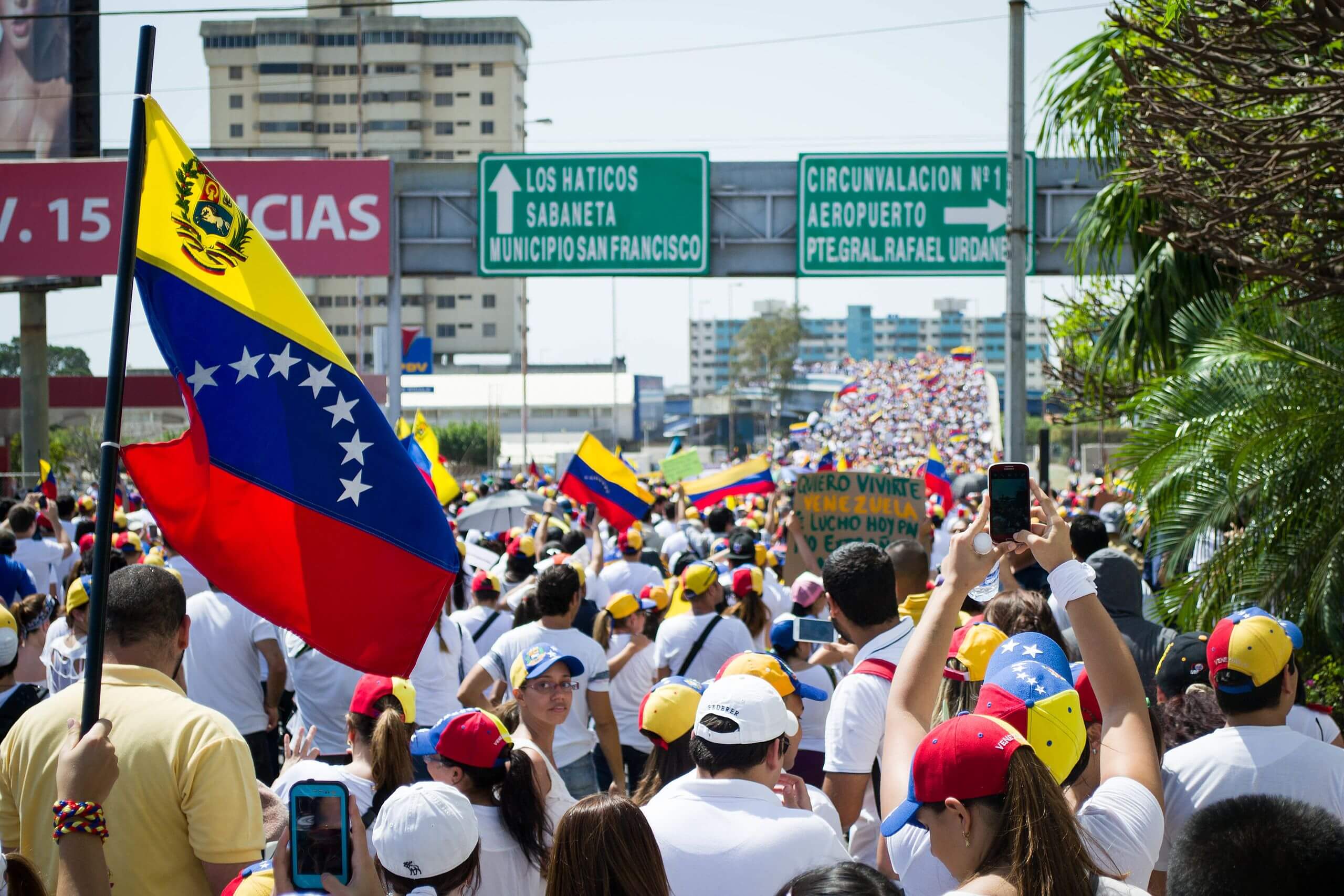 Manifestación convocada por la oposición de Venezuela en 2014.