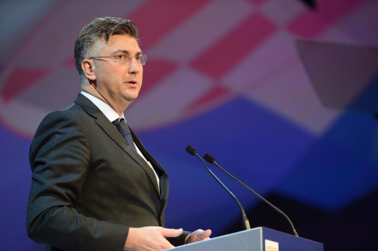 Andrej Plenković, primer ministro de Croacia, en el Congreso del Partido Popular Europeo en 2017