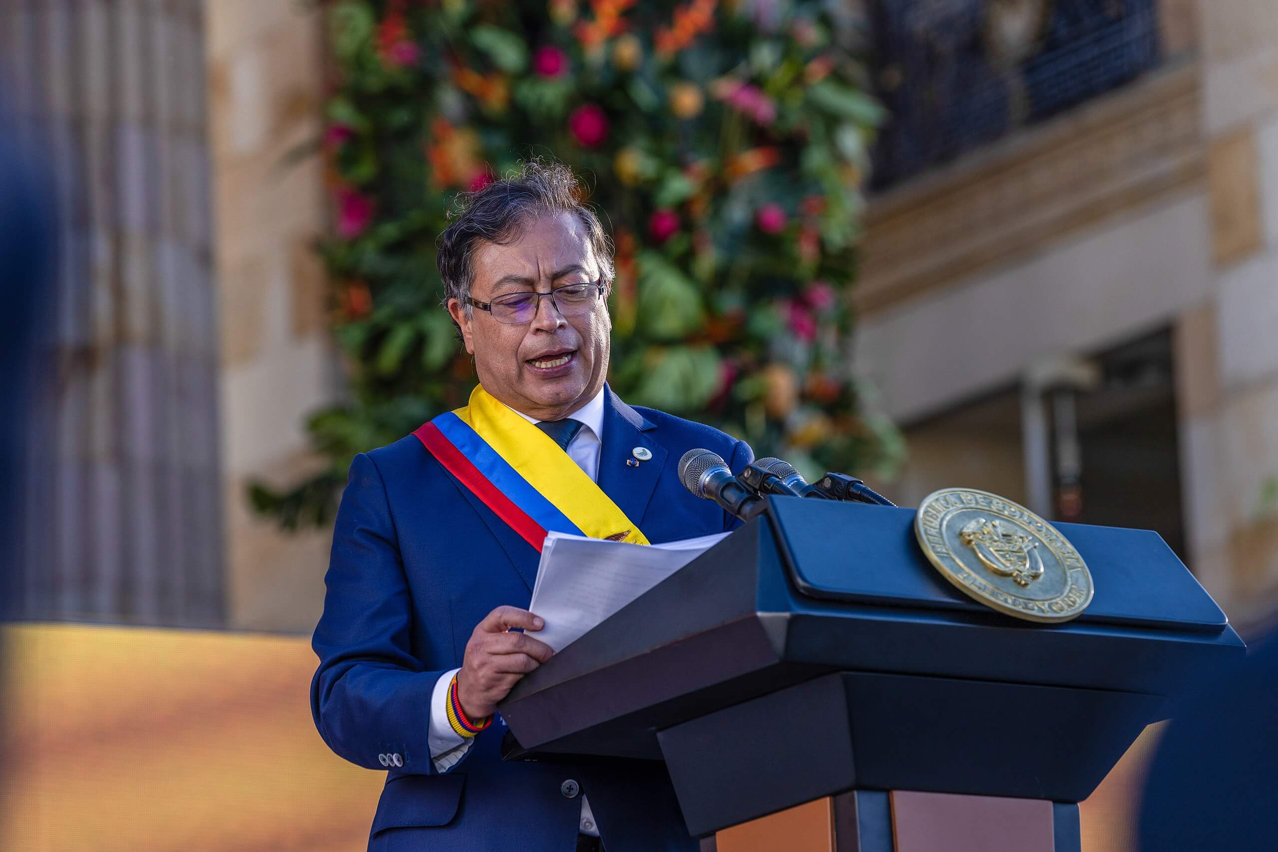 Gustavo Petro el día de su proclamación oficial como presidente de Colombia.