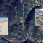 Imagen satelital de las instalaciones, donde también aparecen imágenes de los accesos destruidos tras los ataques aéreos de Israel en Siria.