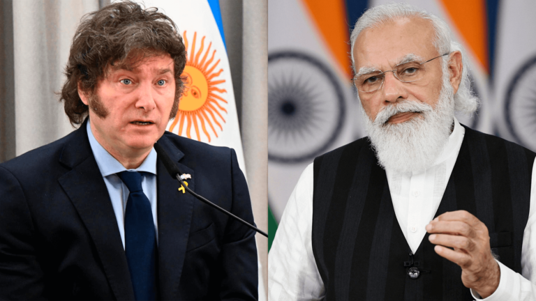 Javier Milei y Narendra Modi, presidentes de Argentina e India