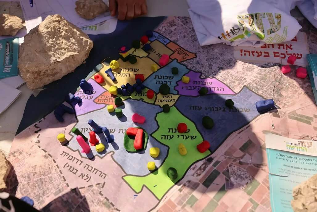 Mapa de los asentamientos que planean construir para los colonos judíos en la Franja de Gaza.