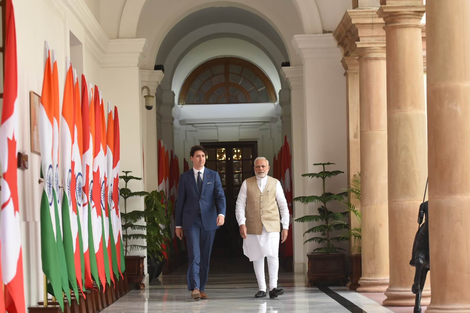Narendra Modi y Justin Trudeau, primeros ministros de India y Canadá.