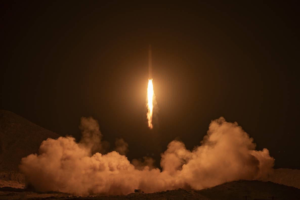 Misil lanzado por Irán para atacar a Israel durante la noche del 1 de octubre. 
