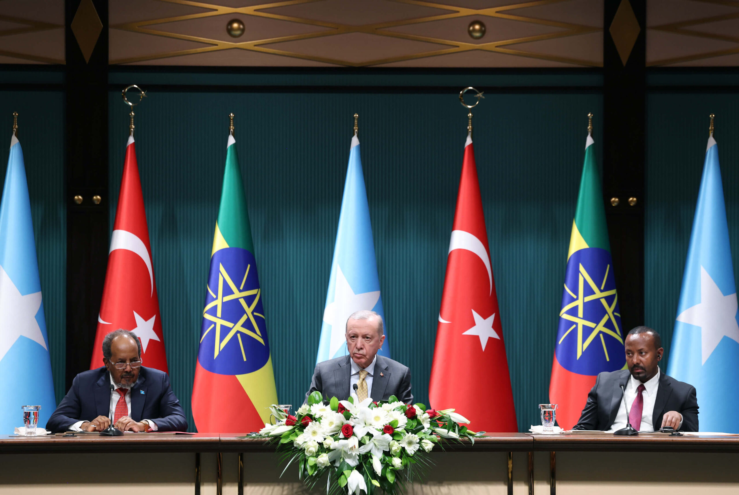 Cumbre organizada por Turquía entre Etiopía y Somalia el 11 de diciembre de 2024. 