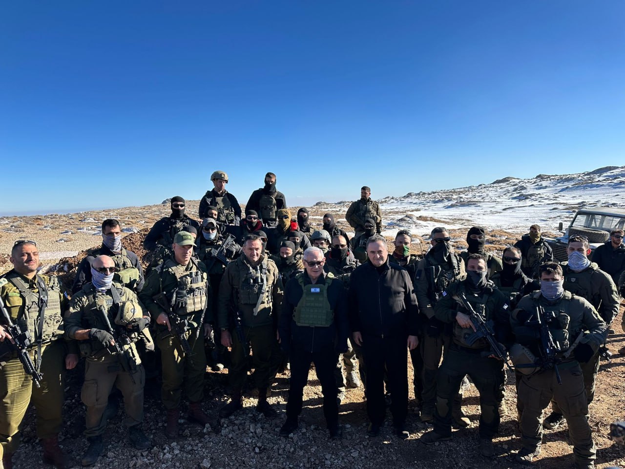 El primer ministro israelí, Benjamín Netanyahu, en la parte siria del monte Hermón.