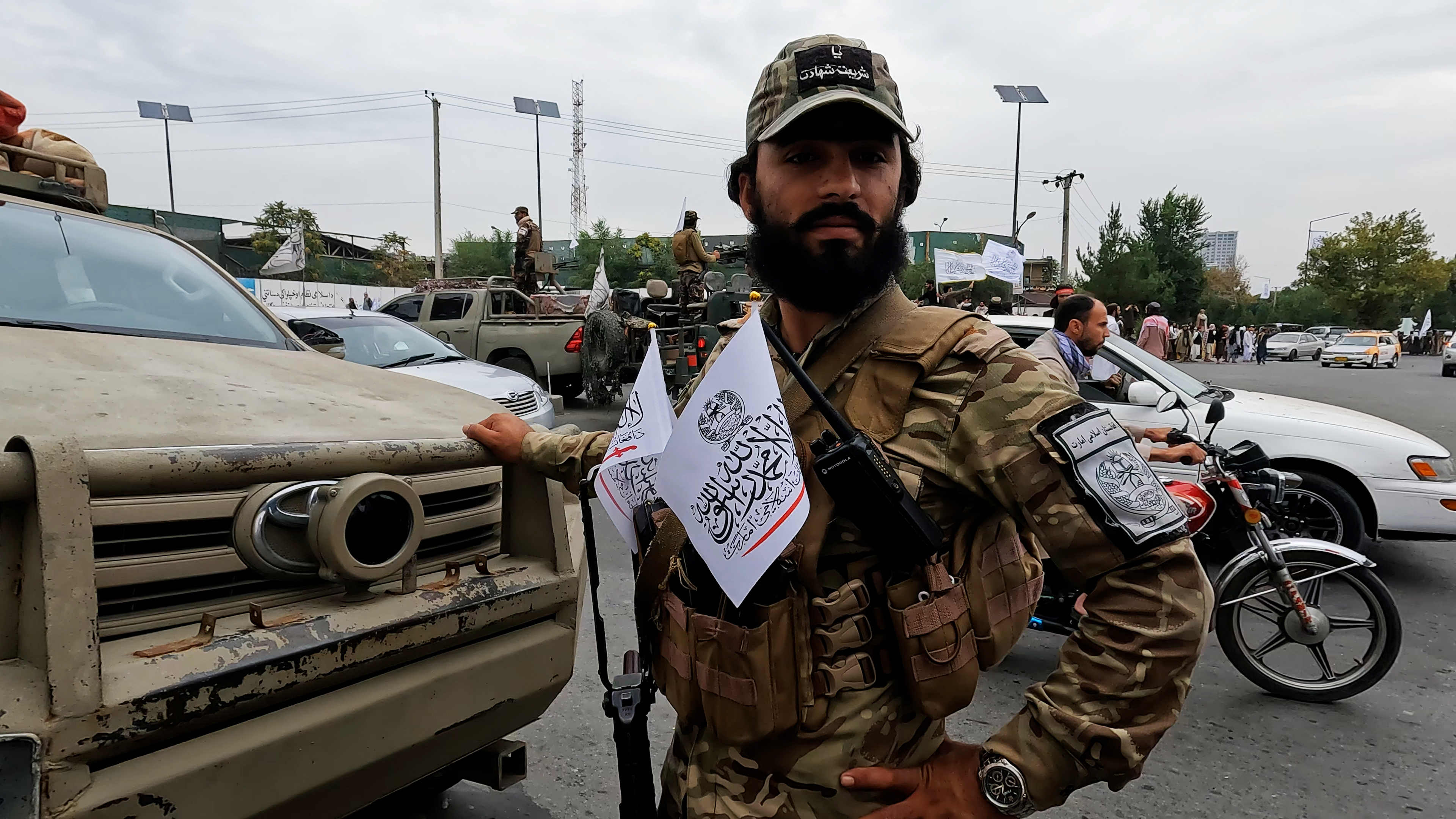 Miembro de los talibán en Kabul, capital de Afganistán
