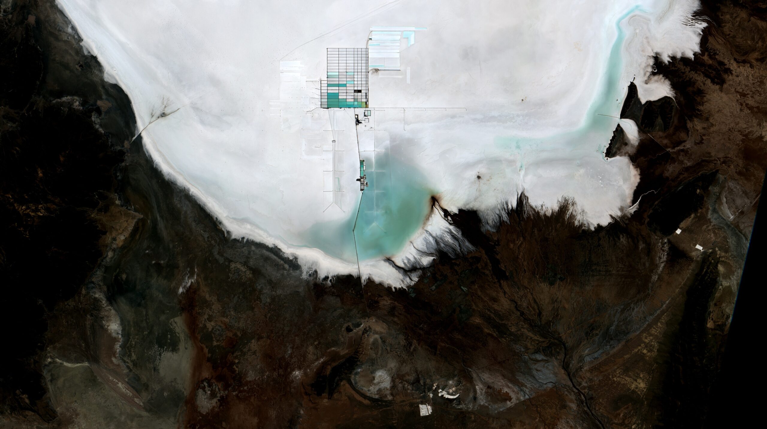 Mina de litio en el salar de Uyuni, en Bolivia