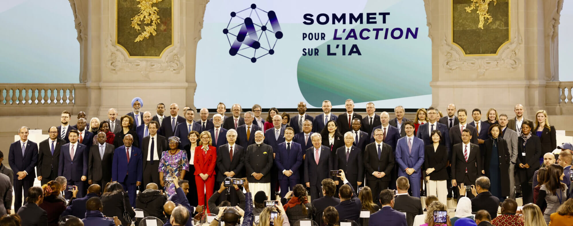Asistentes de la cumbre de París sobre inteligencia artificial.