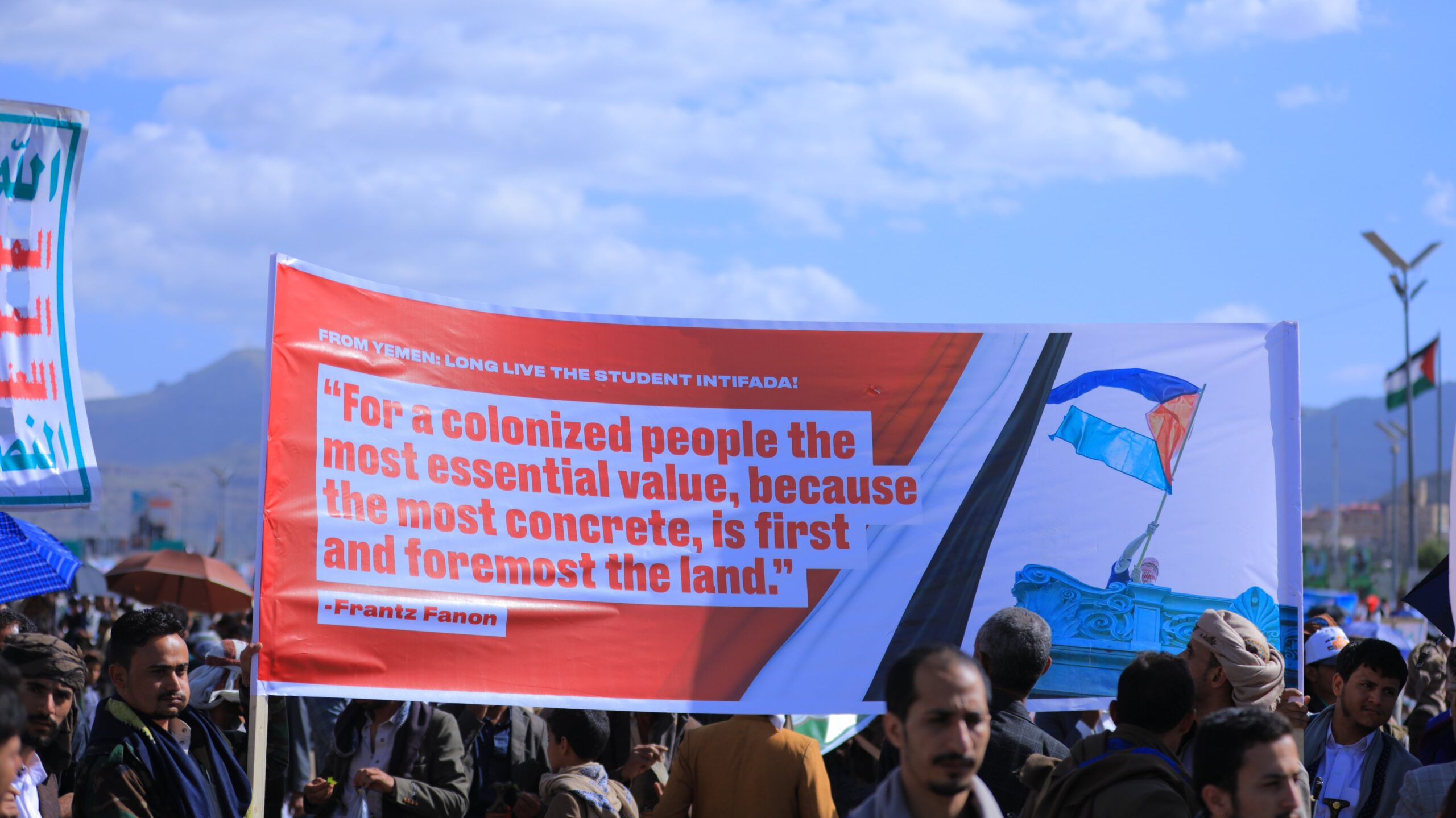Protesta en Saná, capital de Yemen, en solidaridad con Palestina.