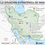 Mapa de las instalaciones nucleares, yacimientos de hidrocarburos y situación estratégica de Irán.