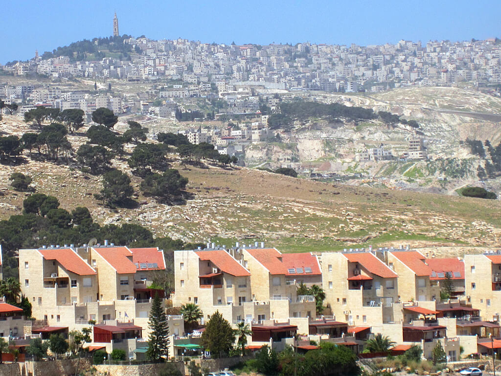 Ma'ale Adumim, cerca de Jerusalén, es una de las muchas colonias israelíes existentes en Cisjordania, Palestina.