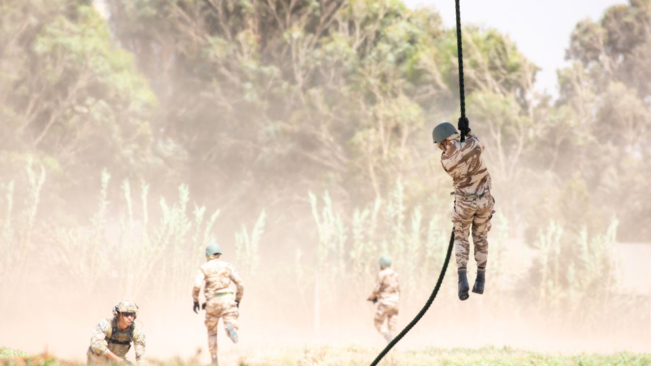 Tropas estadounidenses y marroquíes llevan a cabo ejercicios militares conjuntos en el marco de los 'African Lion'. 2021.