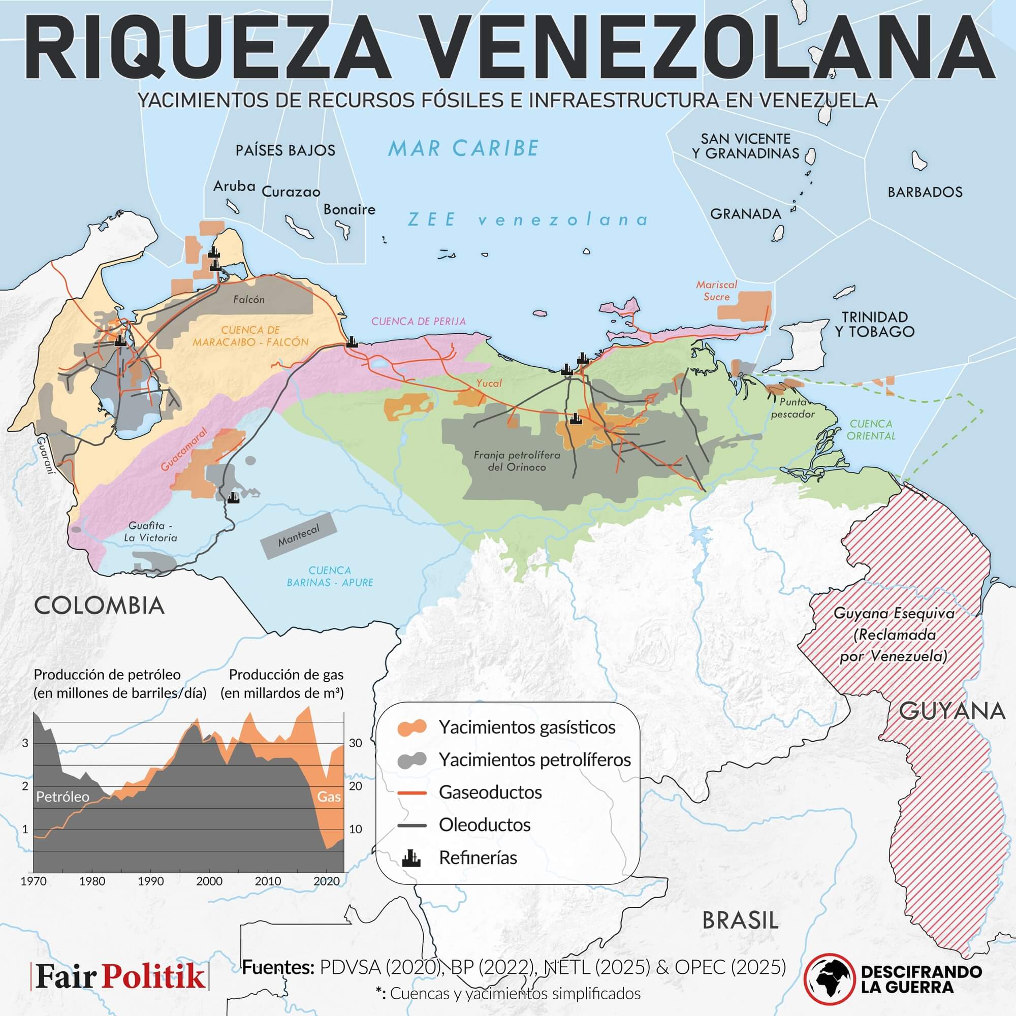 Venezuela cuenta con enormes yacimientos de petróleo y gas, unos recursos que Donald Trump asegura que Estados Unidos quiere controlar.