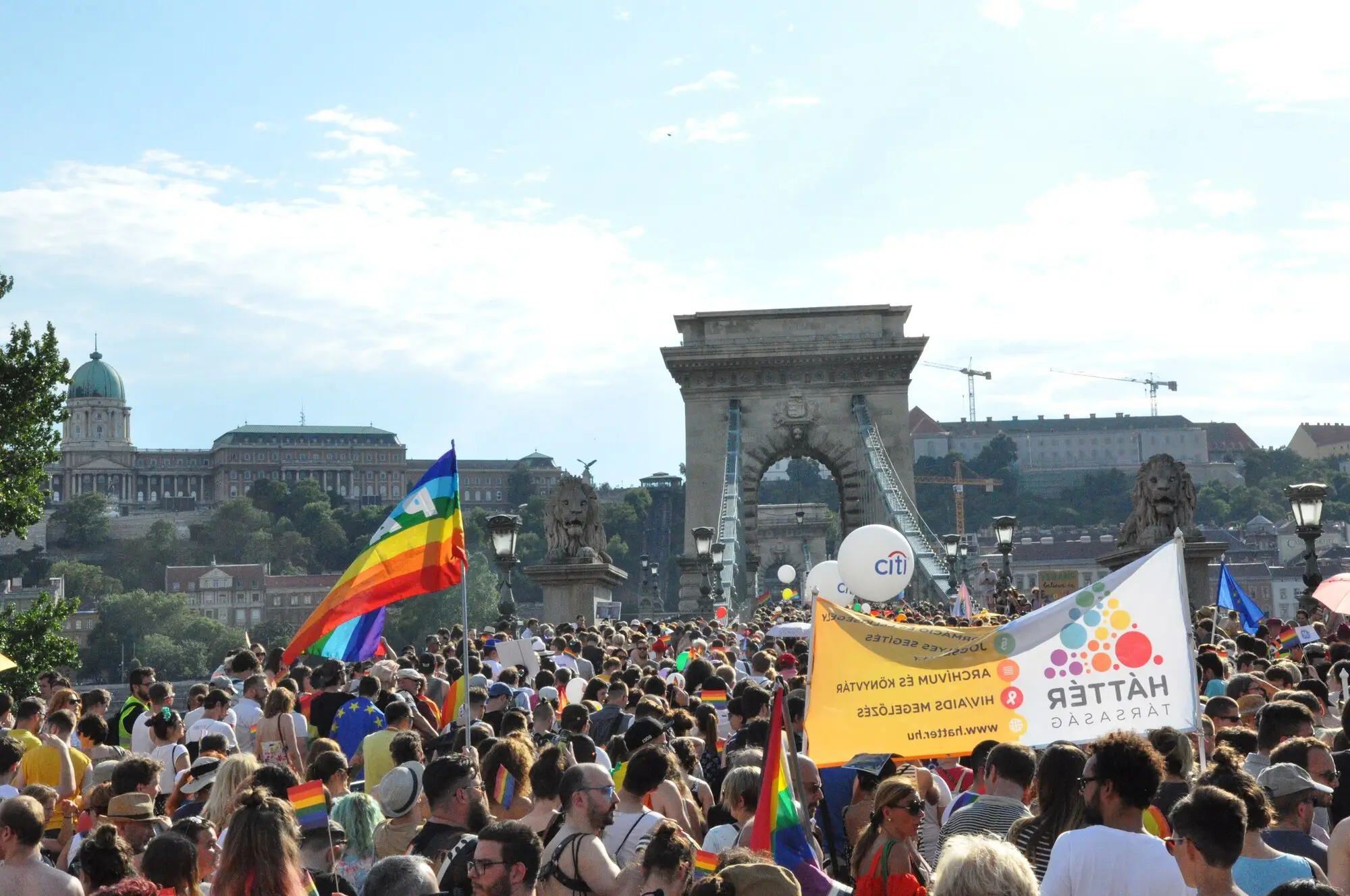Marcha LGTB celebrada en Hungría en 2017.