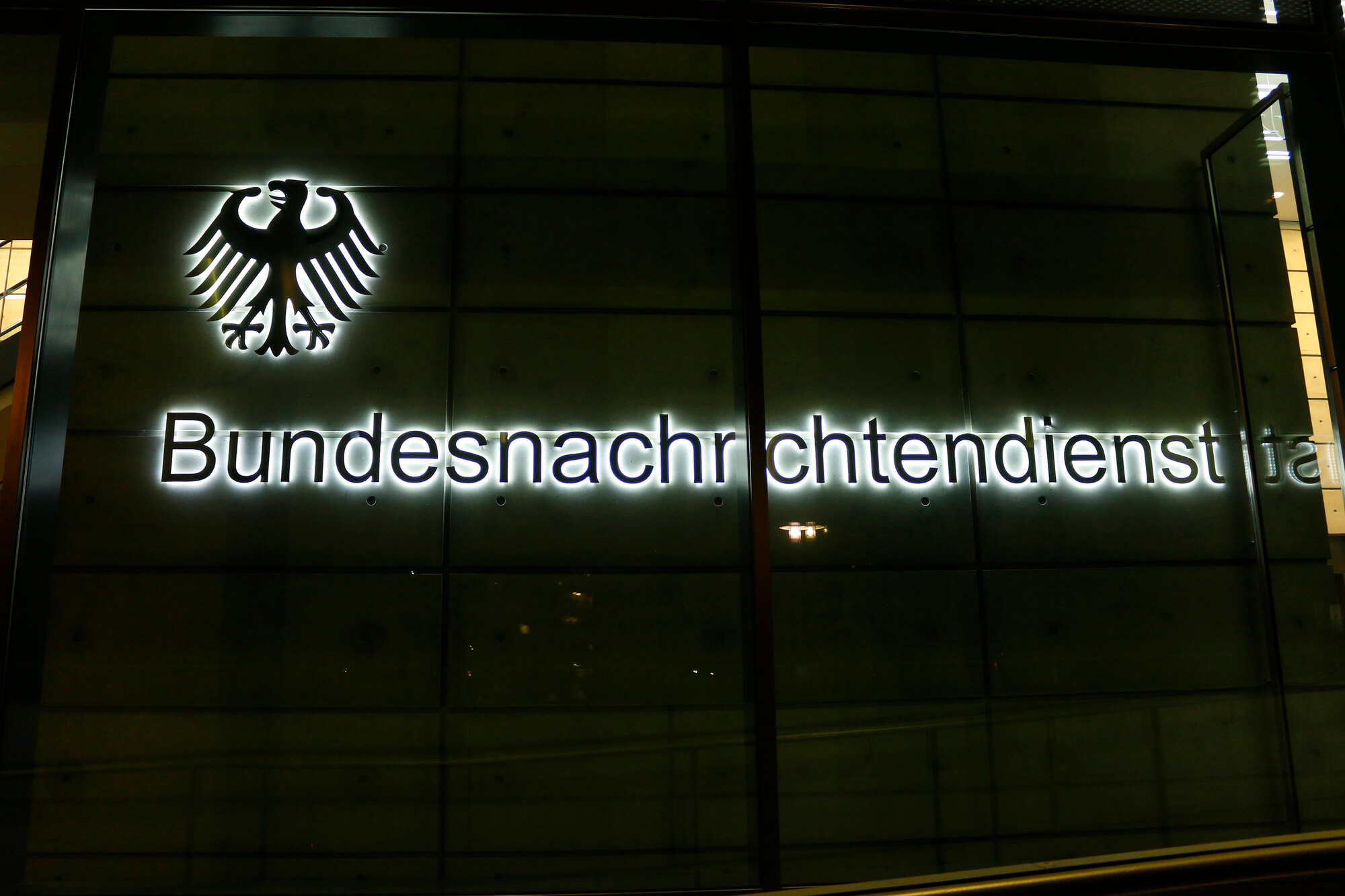 Logo de Bundesnachrichtendienst, el Servicio Federal de Inteligencia de Alemania.